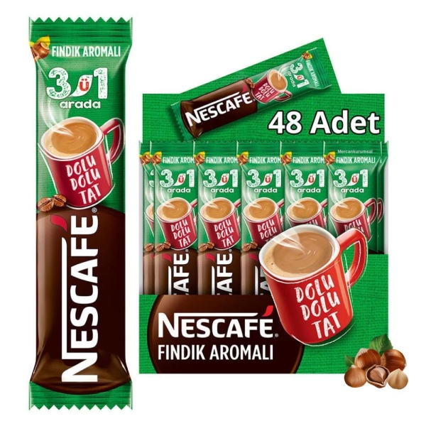 Nescafe 3'ü 1 Arada Fındık Aromalı 17 Gr 48 Li Paket - 1