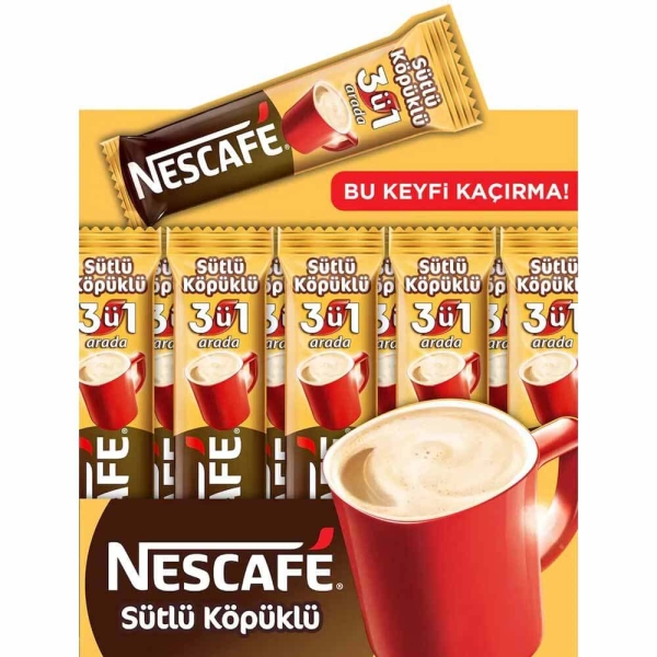 Nescafe 3'ü 1 Arada Sütlü Köpüklü 17.4 Gr 72 Li Paket - 1