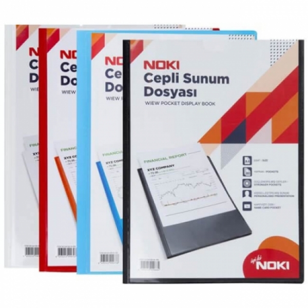 Noki Sunum Dosyası Cepli 60 Yaprak Kırmızı - 1