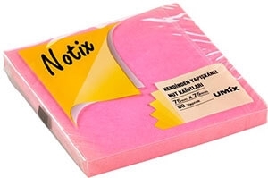 Notix Yapışkanlı Not Kağıdı Neon Pembe 80 Yaprak 75x75 mm (N-NP-7575) - 1