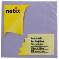 Notix Yapışkanlı Not Kağıdı Pastel Mor 80 Yaprak 75x75 mm (N-PM-7575) - Notix