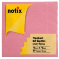 Notix Yapışkanlı Not Kağıdı Pastel Pembe 80 Yaprak 75x75 mm (N-PP-7575) - Notix