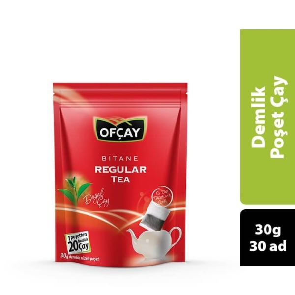 Ofçay Bitane Regular Tea Ekonomik Demlik Süzen Poşet Siyah Çay 30 Gr 30 Adet - 1