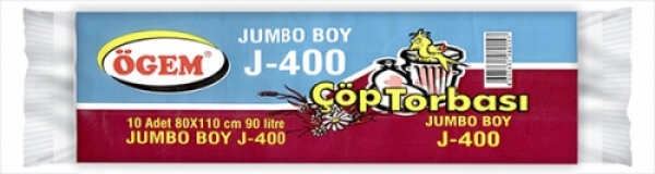 Ögem J-400 Jumbo Boy Çöp Poşeti Mavi 80x110 Cm 90 Lt 10 Lu - 1