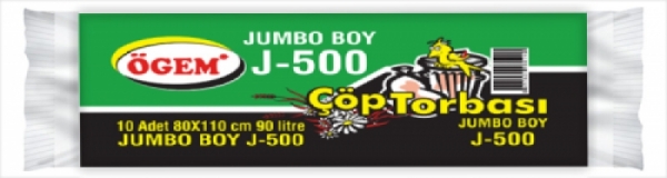 Ögem J-500 Jumbo Boy Çöp Poşeti Siyah 80x110 Cm 90 Lt 10 Lu - 1