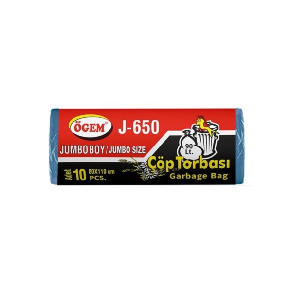 Ögem J-650 Jumbo Boy Çöp Poşeti Mavi 80x110 Cm 90 Lt 10 Lu - 1