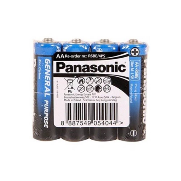 Panasonic AA Kalın Kalem Pil 4 Lü R6BE/4PS - 1