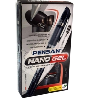 Pensan Roller Kalem Nano Jel 6020 Siyah 12 Li - Pensan Kalem