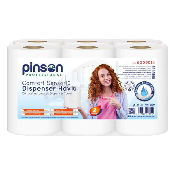 Pinson Comfort Sensörlü Dispenser Havlu 21 Cm 6 Lı 70 Mt - 1