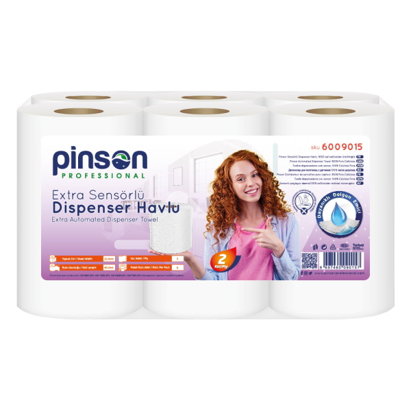 Pinson Extra Sensörlü Dispenser Havlu 21 Cm 6 Lı 85 Mt - 1