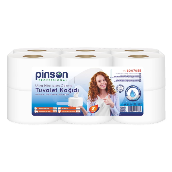 Pinson Ultra Mini İçten Çekmeli Tuvalet Kağıdı 12 Li 100 Mt - 1