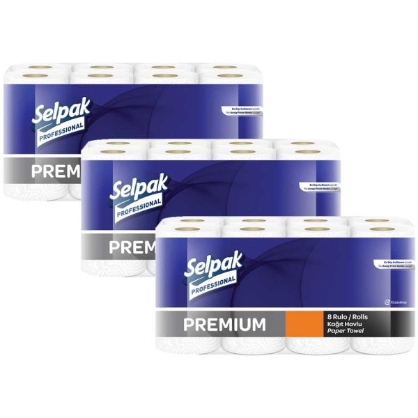 Selpak Professional Premium Rulo Havlu 8x3 Paket 24'lü - 1