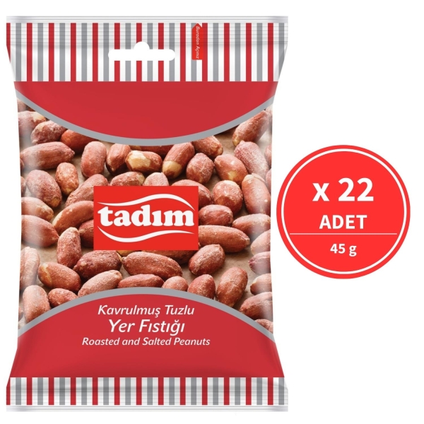 Tadım Kavrulmuş Tuzlu Yer Fıstığı 45 Gr 22 Adet - 1