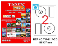 Tanex Lazer Etiket CD TW-2117 118x37 mm 100 Adet - Tanex