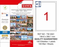 Tanex Lazer Etiket TW-2001 199.6x289.1 mm 100 Adet - Tanex