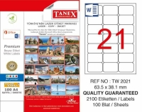 Tanex Lazer Etiket TW-2021 63.5x38.1 mm 100 Adet - Tanex