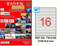 Tanex Lazer Etiket TW-2169 210x16.9 mm 100 Adet - Tanex