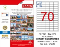 Tanex Lazer Etiket TW-2270 40x20 mm 100 Adet - Tanex