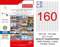 Tanex Lazer Etiket TW-2280 22x12 mm 100 Adet - Tanex