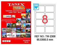 Tanex Lazer Etiket TW-2308 95.5x65.5 mm 100 Adet - Tanex