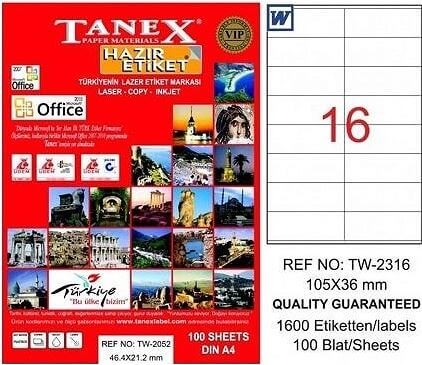 Tanex Lazer Etiket TW-2316 105x36 mm 100 Adet - 1