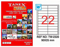 Tanex Lazer Etiket TW-2320 90x25 mm 100 Adet - Tanex