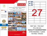 Tanex Lazer Etiket TW-2327 70x30 mm 100 Adet - Tanex