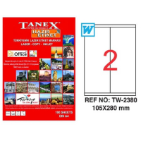 Tanex Lazer Etiket TW-2380 105x280 mm 100 Adet - Tanex
