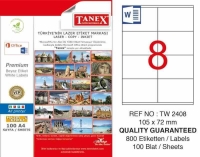 Tanex Lazer Etiket TW-2408 105x72 mm 100 Adet - Tanex