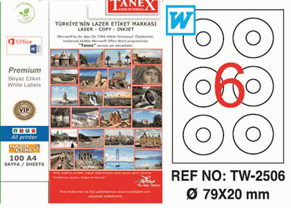 Tanex Lazer Etiket TW-2506 79x20 mm 100 Adet - 1