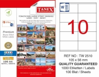 Tanex Lazer Etiket TW-2510 105x56 mm 100 Adet - Tanex