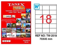 Tanex Lazer Etiket TW-2518 70x45 mm 100 Adet - Tanex