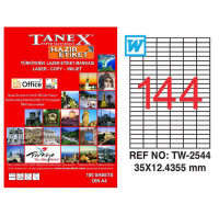 Tanex Lazer Etiket TW-2544 35x12.4355 mm 100 Adet - Tanex