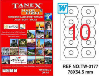 Tanex Lazer Etiket TW-3177 78x54.5 mm 100 Adet - Tanex