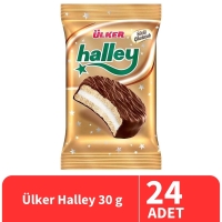 Ülker Halley Çikolata Kaplı Bisküvi 30 Gr 24 Adet - Ülker