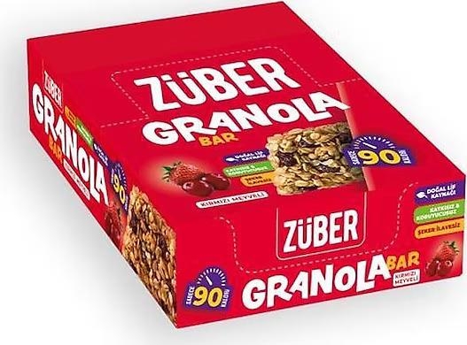 Züber Granola Bar Kırmızı Orman Meyveli 25 Gr 15 Adet - 2