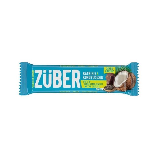 Züber Meyve Bar Chia ve Hindistan Cevizli 40 Gr 12 Adet - 2